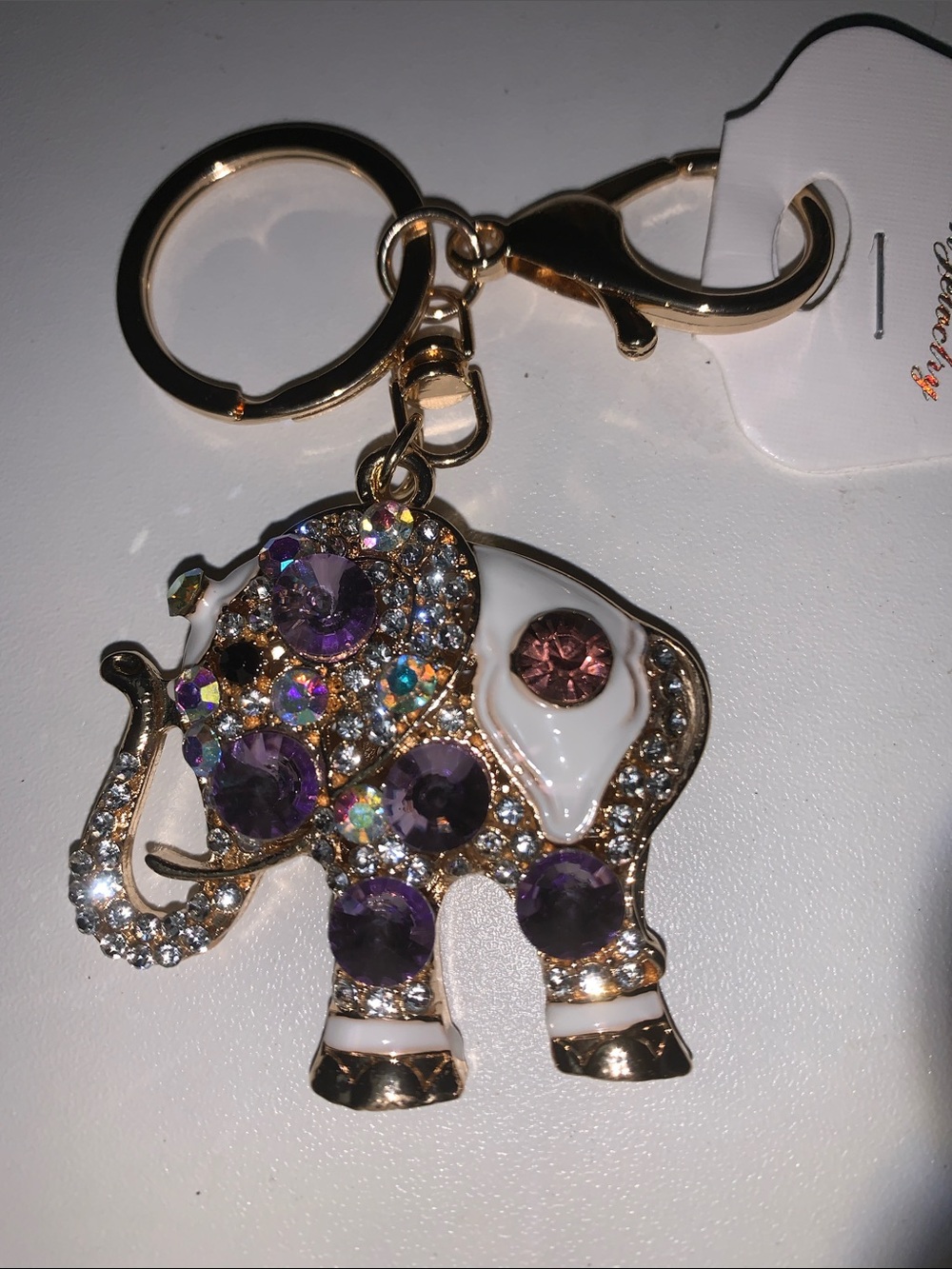 Lucky elephant bag/purse charm keychain